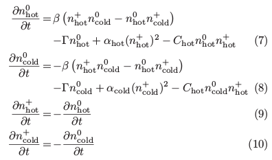 Four charge exchange equations